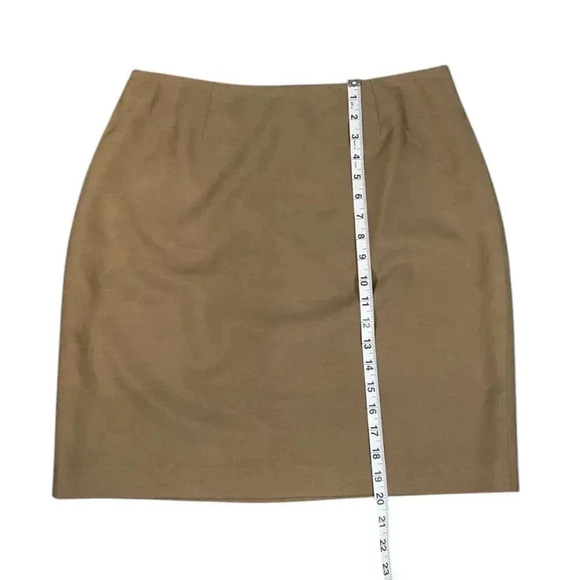 Caslon Knee Length Skirt Size 12 Medium Brown Shell 53% Silk 47% Cotton Work - Picture 8 of 11